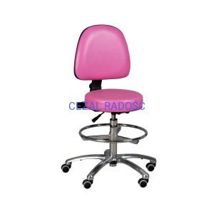 Stołek stomatologiczny Gracjan LUX z podnóżkiem Podstawa chrom