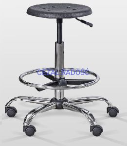 Taboret T-POL-1 z podnóżkiem podstawa chrom/siedzisko poliuretan 