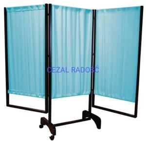 Parawan składany 3-częściowy, zmywalny, drewniany