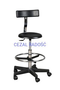 Stołek stomatologiczny "LAB" z podnóżkiem Podstawa czarna