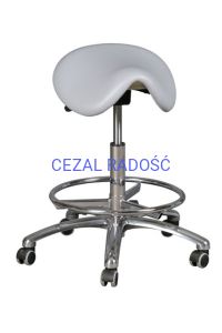 Stołek stomatologiczny Julian LUX z poliuretanu bez podnóżka Podstawa chrom