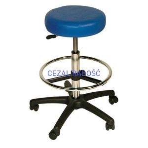 Taboret lekarski BONA (podstawa czarna, podnóżek chrom)