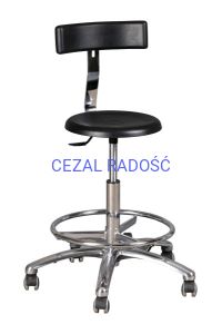 Stołek stomatologiczny "LAB" LUX z podnóżkiem Podstawa chrom