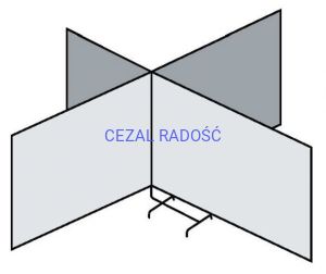 Parawan przejezdny teleskopowy 4-ramienny 