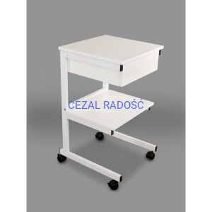 Stolik pod aparaturę metalowy 2 półki + szuflada