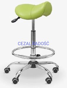Taboret ERGO STS z podnóżkiem podstawa chrom/siedzisko tapicerowane 