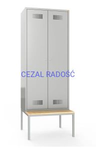 Szafa ubraniowa BHP/800/2/2Ł dwudrzwiowa z ławeczką