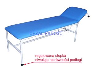 Kozetka lekarska z regulowaną stopką i uchwytem