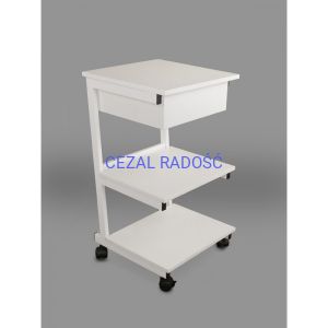 Stolik pod aparaturę aluminiowy 3 - półki + szuflada