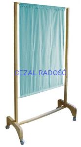Parawan medyczny, zmywalny, jednoczęściowy, drewniany 