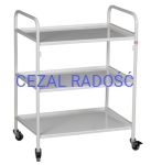 Stolik zabiegowy metalowy - 3 półkowy T-8